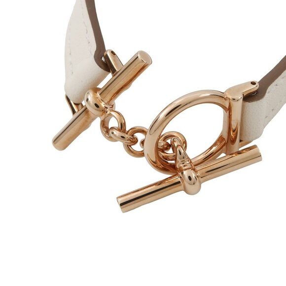 HERMES Leather Bracelet Croisier Size T2 Swift Leather Nata - Picture 9 of 9